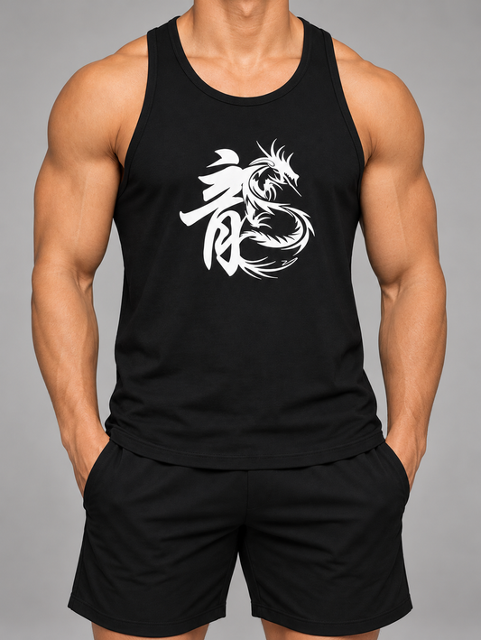 Dragon Font Tanktop Black