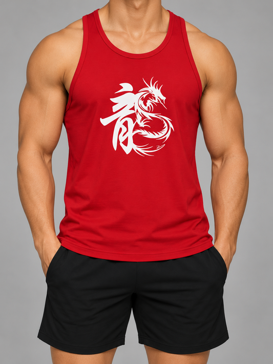 Dragon Font Tanktop Red